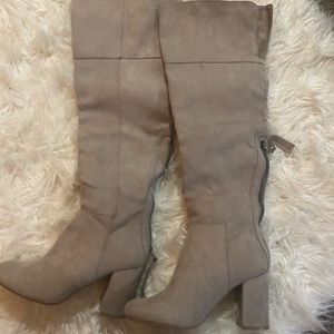 Brand New Tan Knee High Heeled Boots